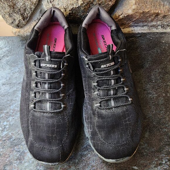 Sketchers Black Relaxed Fit Memory Foam Slip-On Sneakers Size 8.5 - Picture 6 of 15